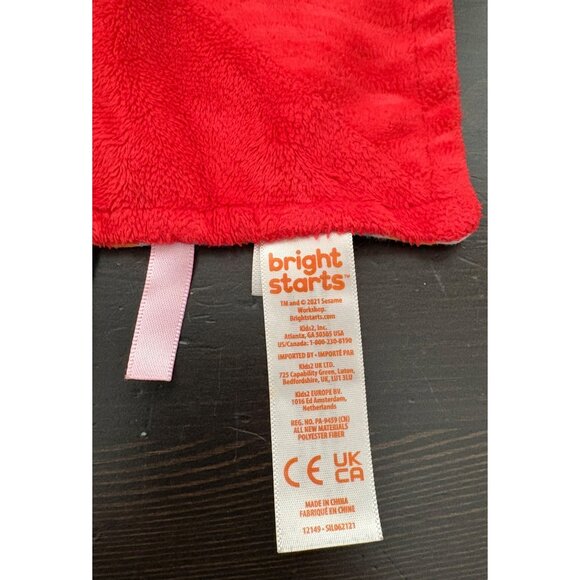 Sesame Street Elmo Baby Lovey Blanket With Textured Teether & Tags Bright Starts - Picture 7 of 8